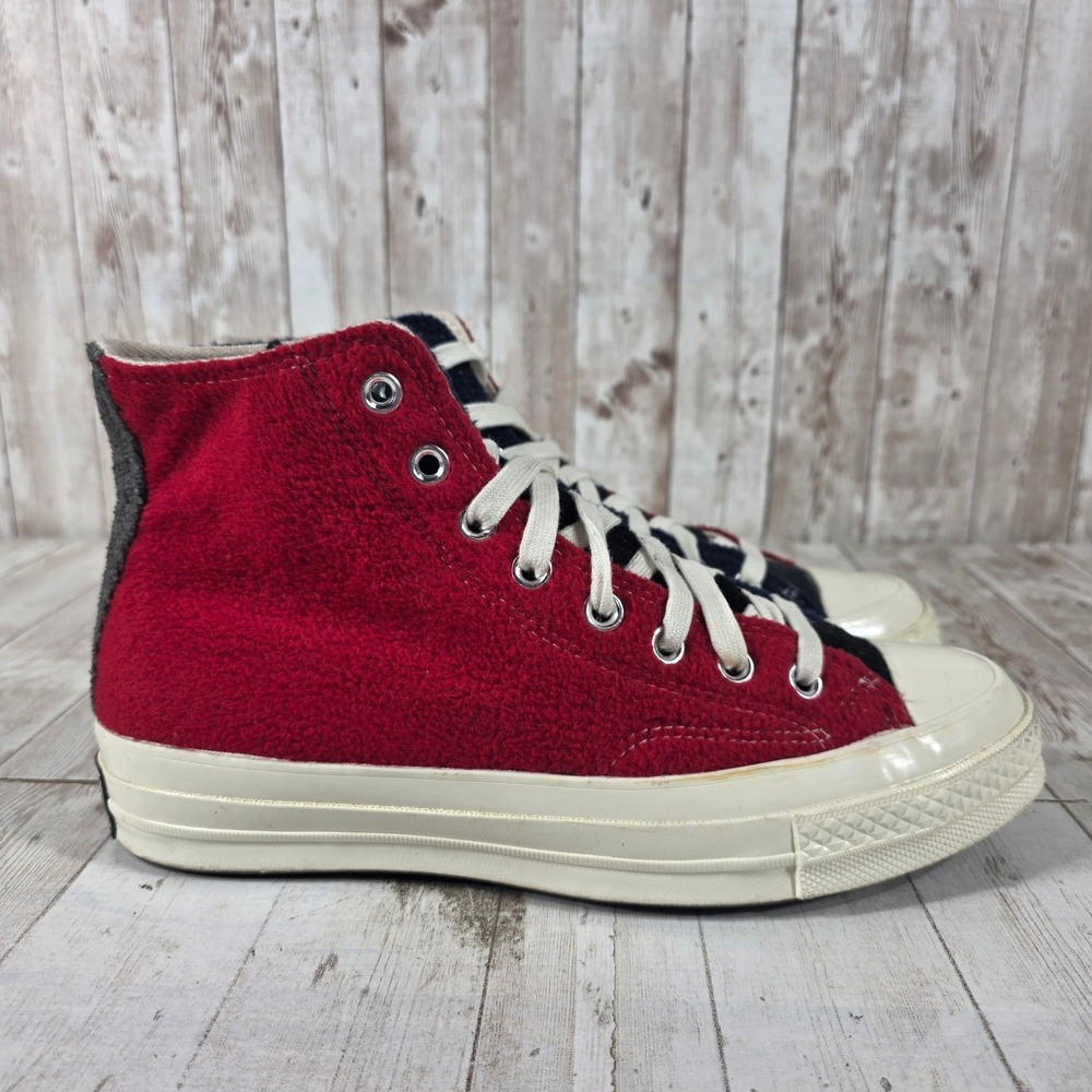 Converse Chuck 70 Hi Renew Red Navy Grey Felt Sneakers 172267C Womens 8.5